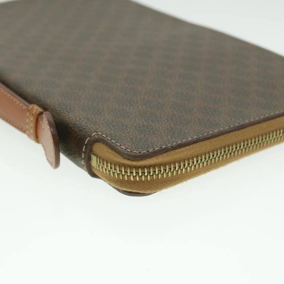 CELINE Macadam Canvas Travel Case PVC Leather Brown Auth am3943 - Picture 16 of 16